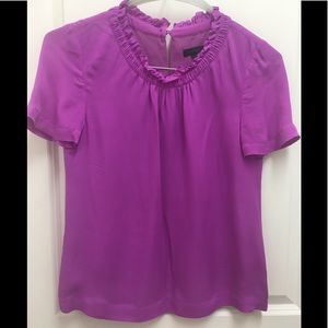 J Crew Fuschia Scooped Neck Silk Blouse-Size 0